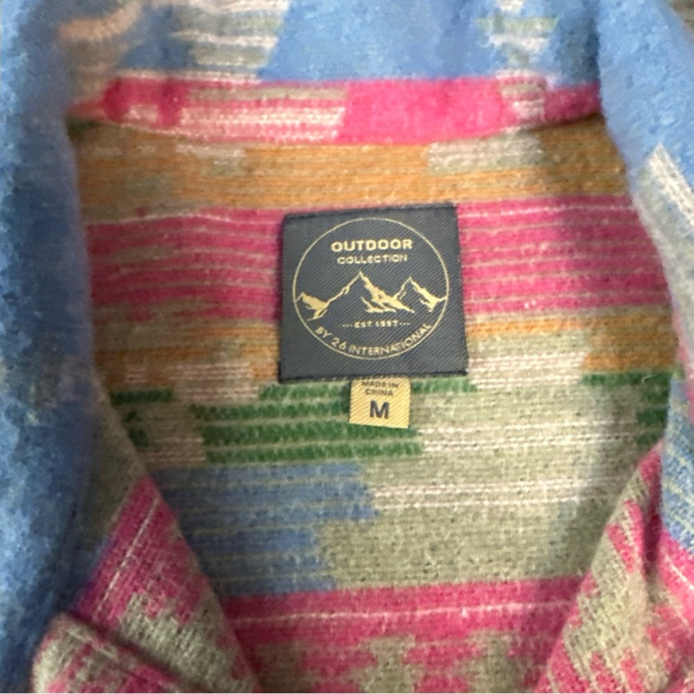 Colorful Patterned Button-Up Jacket size medium - image 4